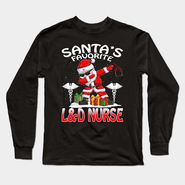 Santas Favorite L And D Nurse Christmas T Shirt Long Sleeve T-Shirt by intelus